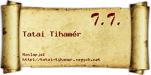 Tatai Tihamér névjegykártya